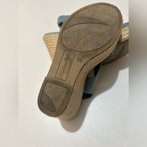 AMERICAN EAGLE BLUE DENIM PLATFORM ESPADRILLES HERLS IN SIZE 6.5 - Picture 5 of 6